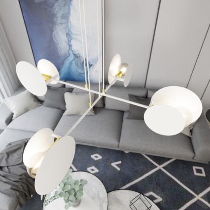Candeeiro suspenso IDEA 4xE27/15W/230V branco
