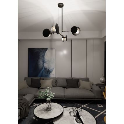 Candeeiro suspenso IDEA 4xE27/15W/230V preto