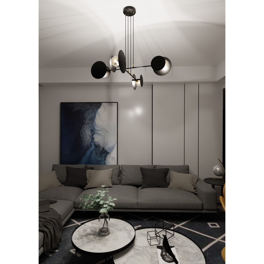 Candeeiro suspenso IDEA 4xE27/15W/230V preto
