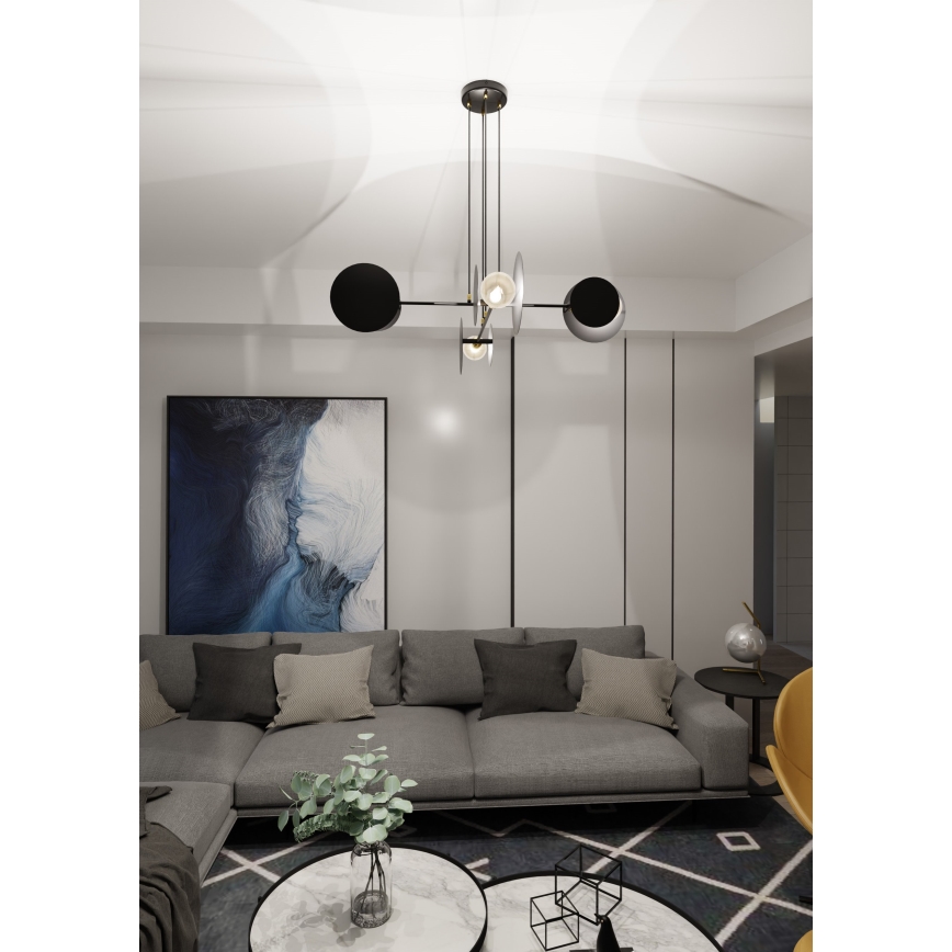 Candeeiro suspenso IDEA 4xE27/15W/230V preto