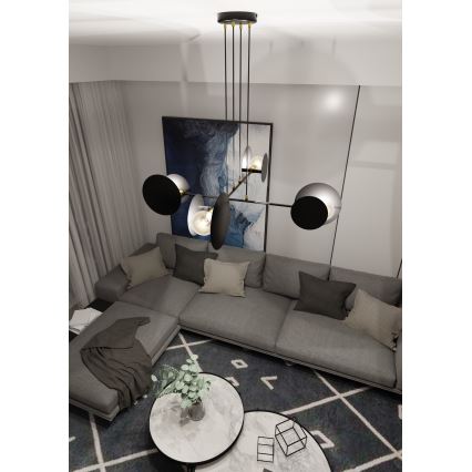Candeeiro suspenso IDEA 4xE27/15W/230V preto