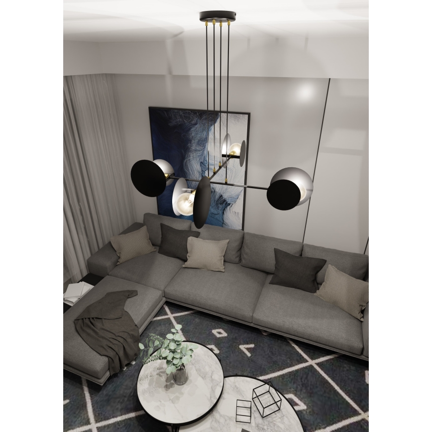Candeeiro suspenso IDEA 4xE27/15W/230V preto
