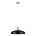 Candeeiro suspenso INDY 1xE27/15W/230V diâmetro 38 cm preto