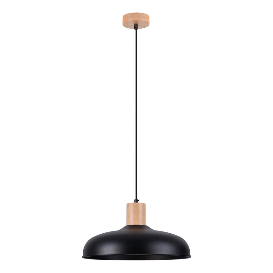 Candeeiro suspenso INDY 1xE27/15W/230V diâmetro 38 cm preto
