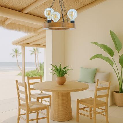 Candeeiro suspenso IOS 3xE27/60W/230V diâmetro 30 cm faia - FSC certificado