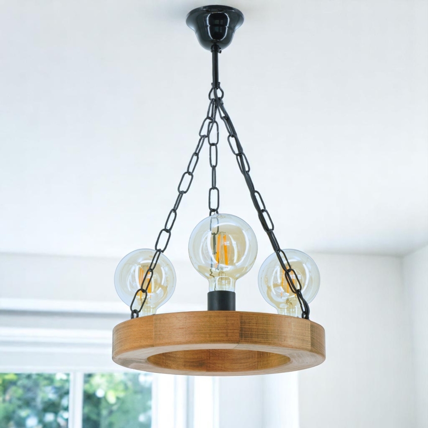 Candeeiro suspenso IOS 3xE27/60W/230V diâmetro 30 cm faia - FSC certificado