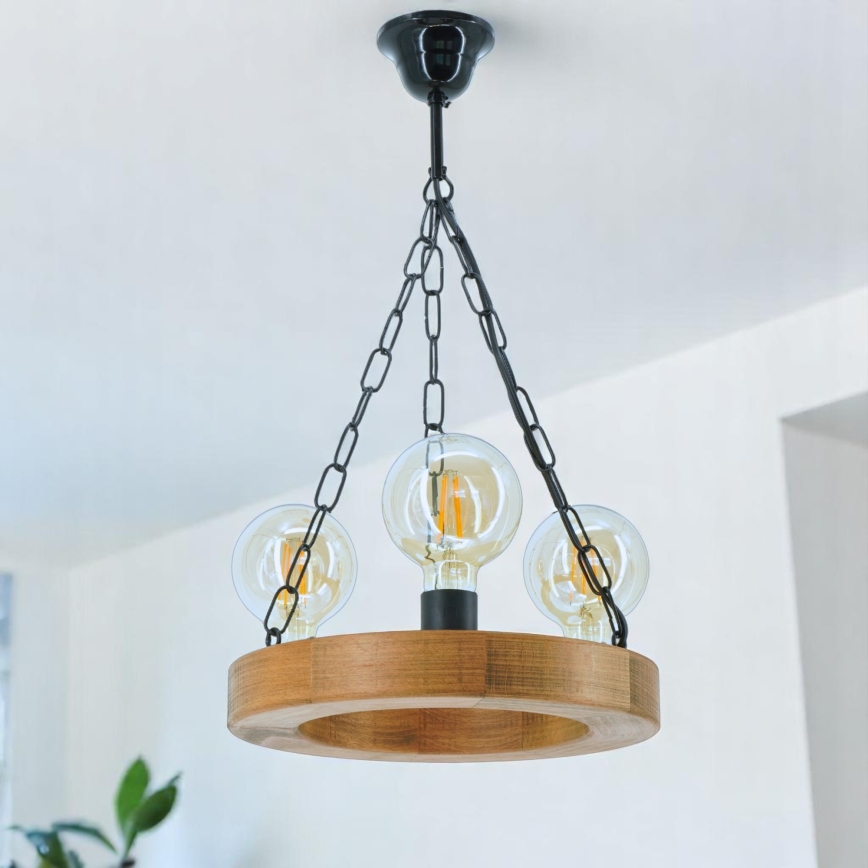 Candeeiro suspenso IOS 3xE27/60W/230V diâmetro 30 cm faia - FSC certificado