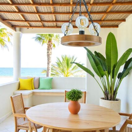 Candeeiro suspenso IOS 3xE27/60W/230V diâmetro 30 cm faia - FSC certificado