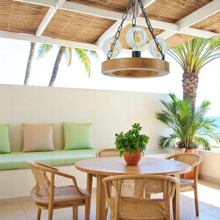 Candeeiro suspenso IOS 3xE27/60W/230V diâmetro 30 cm faia - FSC certificado