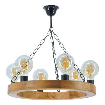 Candeeiro suspenso IOS 6xE27/60W/230V diâmetro 50 cm faia - FSC certificado