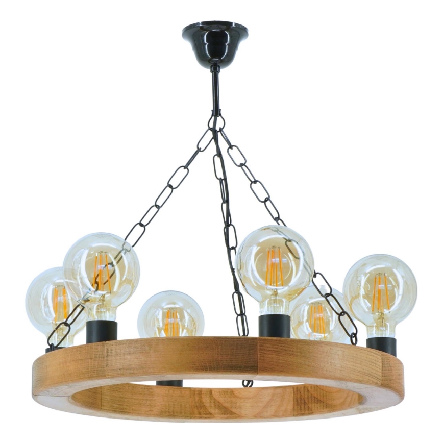 Candeeiro suspenso IOS 6xE27/60W/230V diâmetro 50 cm faia - FSC certificado