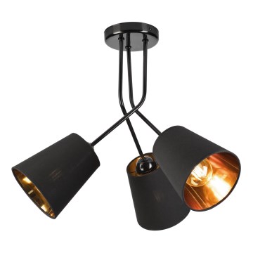 Candeeiro suspenso IRMA 3xE27/15W/230V preto