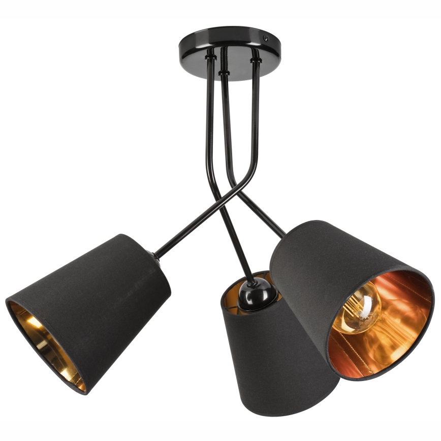 Candeeiro suspenso IRMA 3xE27/15W/230V preto