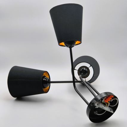 Candeeiro suspenso IRMA 3xE27/15W/230V preto