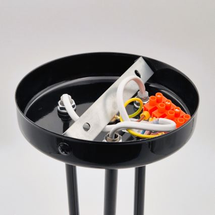 Candeeiro suspenso IRMA 3xE27/15W/230V preto