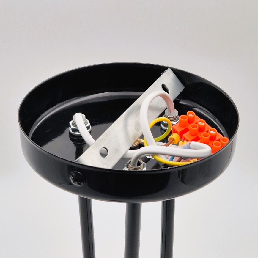 Candeeiro suspenso IRMA 3xE27/15W/230V preto