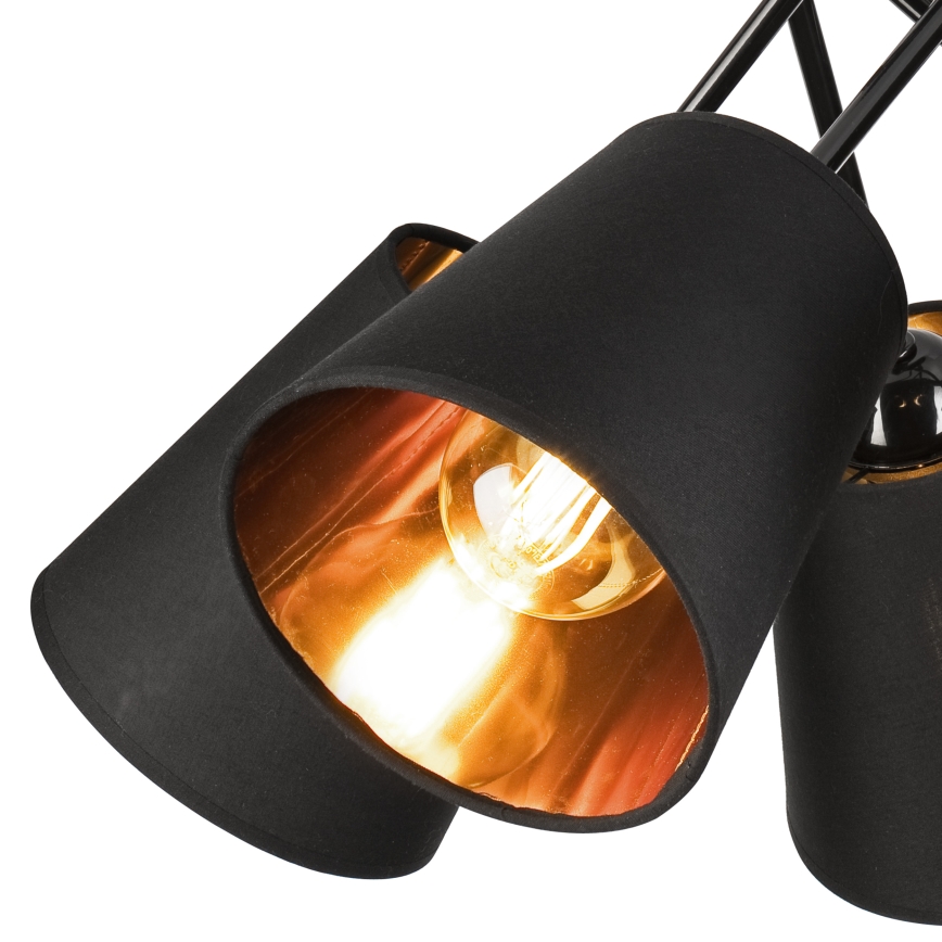 Candeeiro suspenso IRMA 5xE27/60W/230V preto