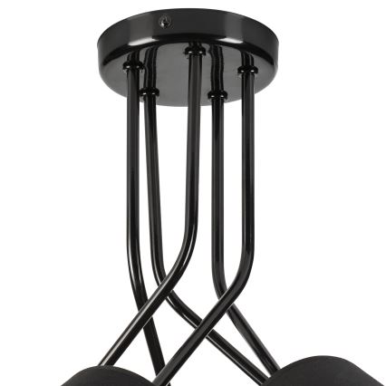 Candeeiro suspenso IRMA 5xE27/60W/230V preto