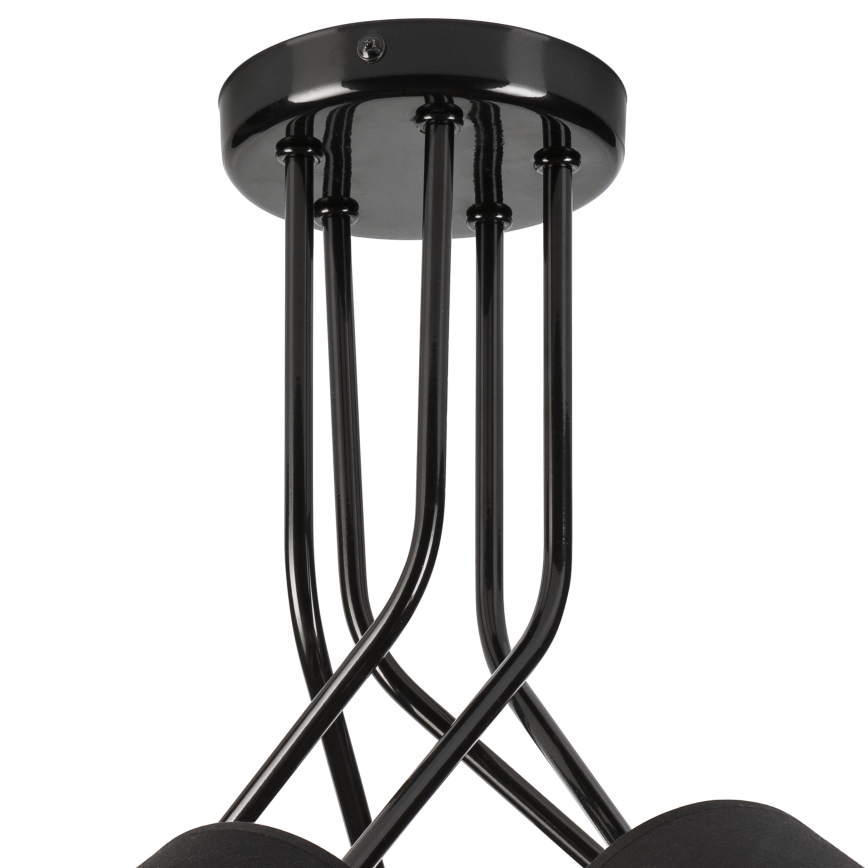 Candeeiro suspenso IRMA 5xE27/60W/230V preto