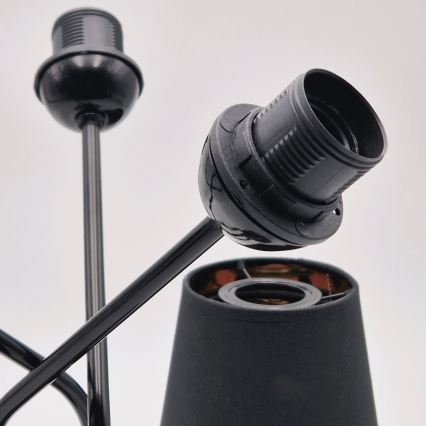 Candeeiro suspenso IRMA 5xE27/60W/230V preto