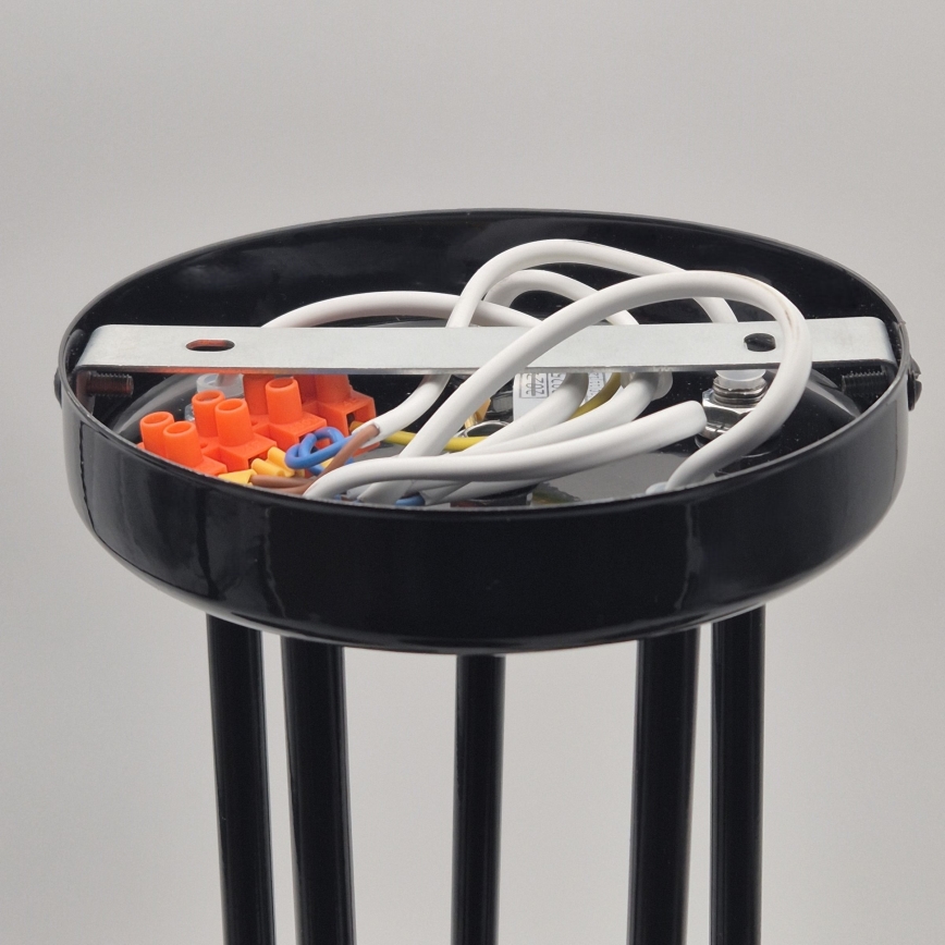 Candeeiro suspenso IRMA 5xE27/60W/230V preto