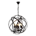 Candeeiro suspenso IRONBALL 6xE27/40W/230V preto