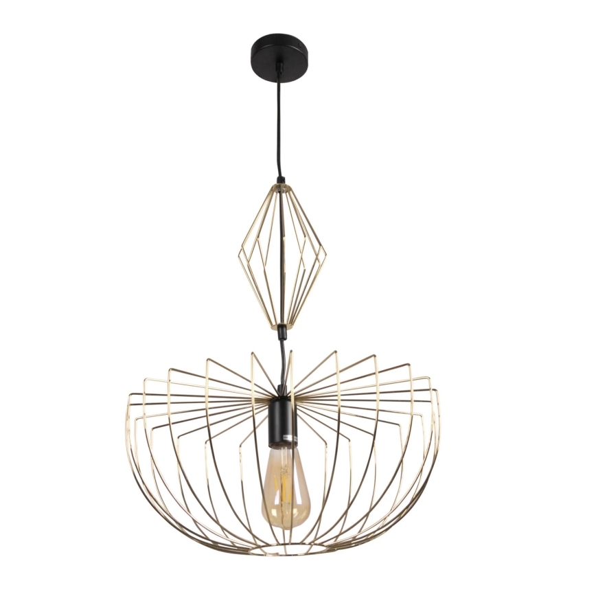 Candeeiro suspenso JASMINA 1xE27/20W/230V diâmetro 40 cm dourado
