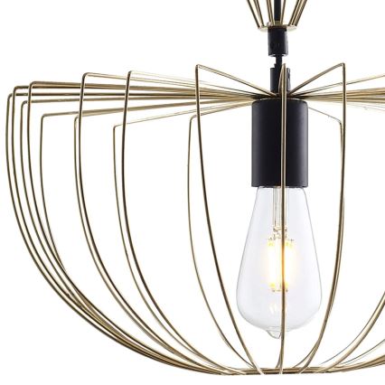 Candeeiro suspenso JASMINA 1xE27/20W/230V diâmetro 40 cm dourado