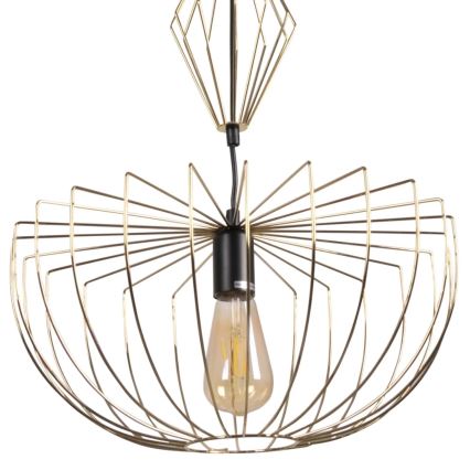 Candeeiro suspenso JASMINA 1xE27/20W/230V diâmetro 40 cm dourado