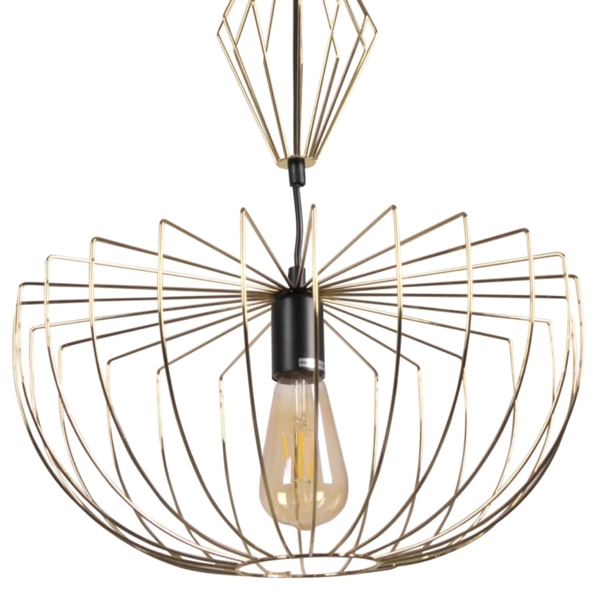 Candeeiro suspenso JASMINA 1xE27/20W/230V diâmetro 40 cm dourado