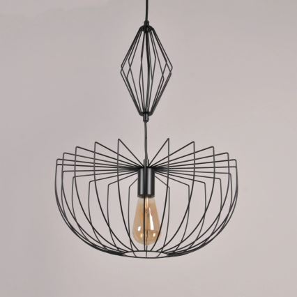 Candeeiro suspenso JASMINA 1xE27/20W/230V diâmetro 40 cm preto