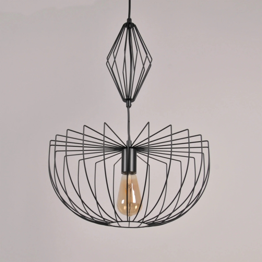 Candeeiro suspenso JASMINA 1xE27/20W/230V diâmetro 40 cm preto