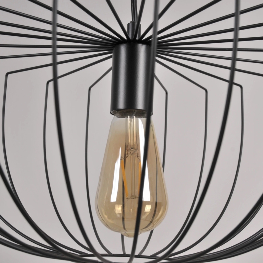 Candeeiro suspenso JASMINA 1xE27/20W/230V diâmetro 40 cm preto