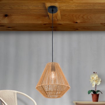 Candeeiro suspenso JUNGLE 1xE27/40W/230V diâmetro 31 cm cânhamo