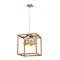 Candeeiro suspenso KAGO 4xE27/60W/230V carvalho