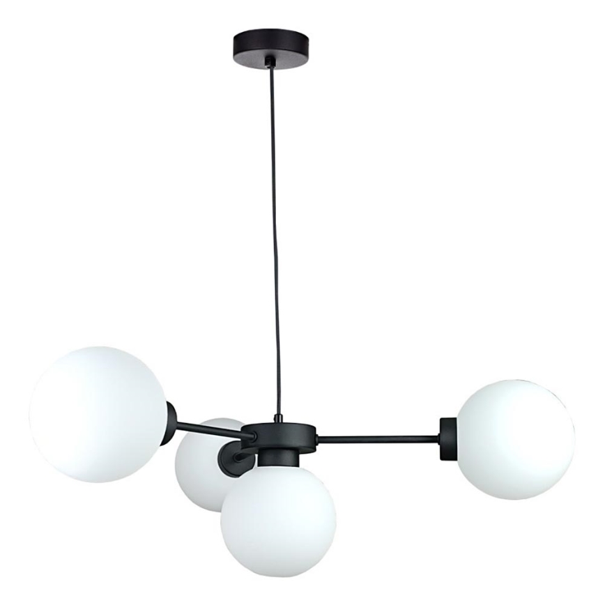 Candeeiro suspenso KALIOPE 4xE14/50W/230V preto/branco