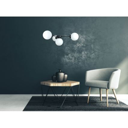 Candeeiro suspenso KALIOPE 4xE14/50W/230V preto/branco