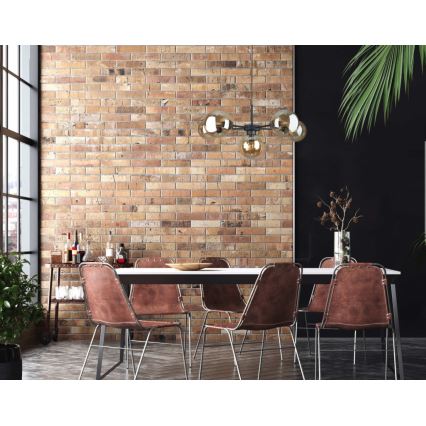 Candeeiro suspenso KALIOPE II 6xE14/50W/230V preto/fumado bege