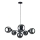 Candeeiro suspenso KALIOPE II 6xE14/50W/230V preto/fumado preto