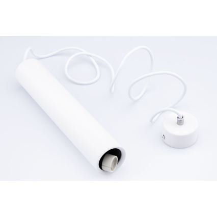 Candeeiro suspenso KARADON 1xGU10/30W/230V 17 cm branco