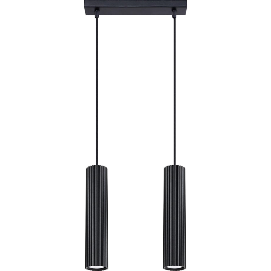 Candeeiro suspenso KARBON 2xGU10/10W/230V preto