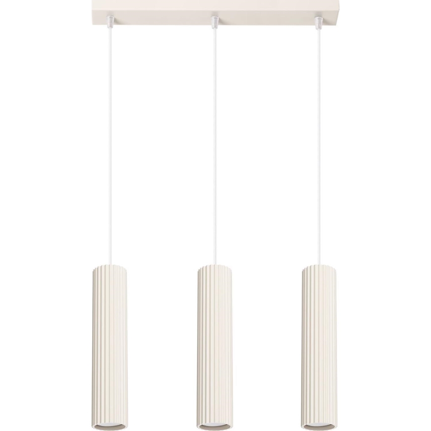 Candeeiro suspenso KARBON 3xGU10/10W/230V creme