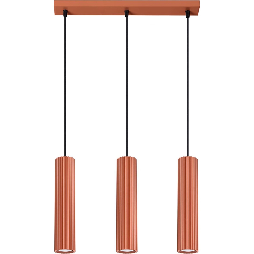 Candeeiro suspenso KARBON 3xGU10/10W/230V vermelho