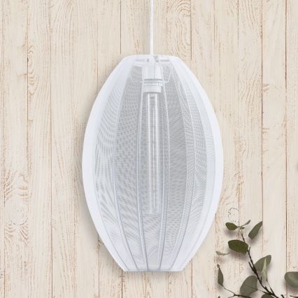 Candeeiro suspenso KAREI 1xE27/20W/230V diâmetro 30 cm branco