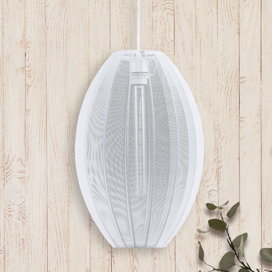 Candeeiro suspenso KAREI 1xE27/20W/230V diâmetro 30 cm branco