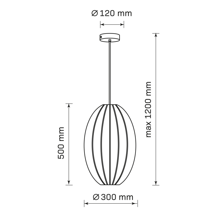 Candeeiro suspenso KAREI 1xE27/20W/230V diâmetro 30 cm preto
