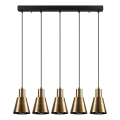 Candeeiro suspenso KEM 5xE27/40W/230V dourado