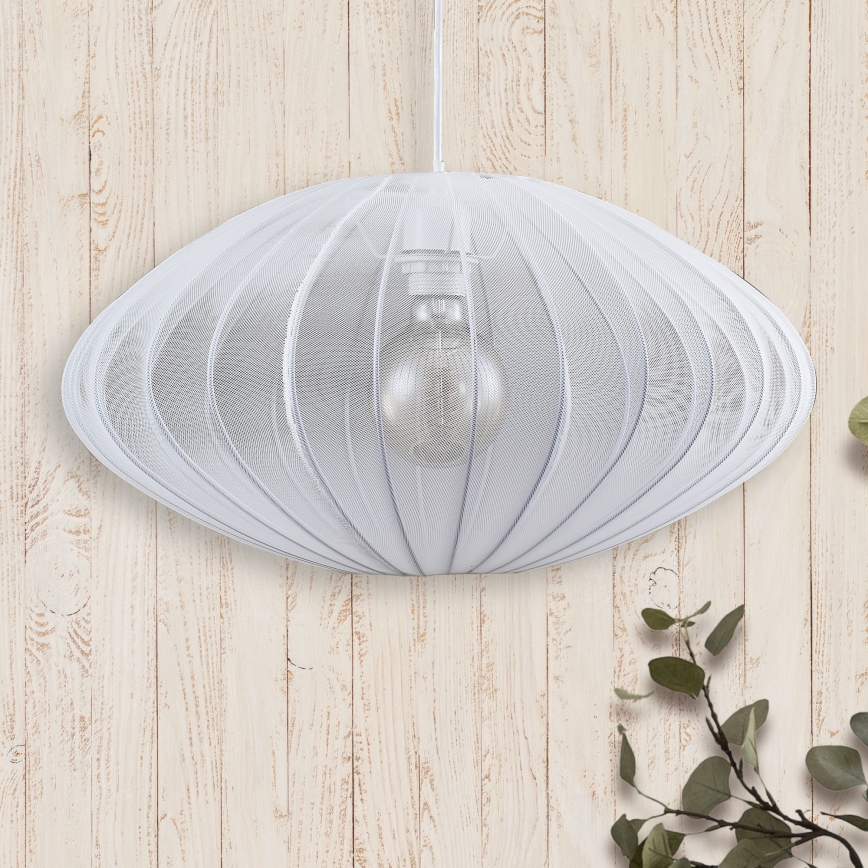 Candeeiro suspenso KINU 1xE27/20W/230V diâmetro 50 cm branco