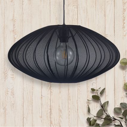 Candeeiro suspenso KINU 1xE27/20W/230V diâmetro 50 cm preto