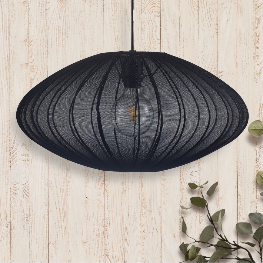 Candeeiro suspenso KINU 1xE27/20W/230V diâmetro 50 cm preto